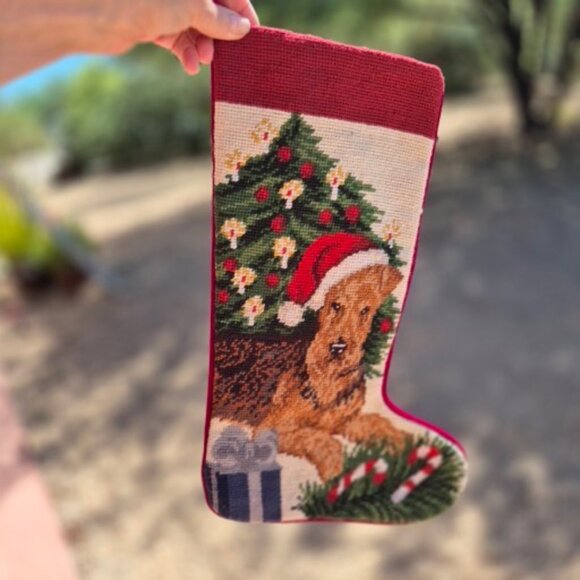 Dog Needlepoint Christmas Stocking - Picture 9 of 16